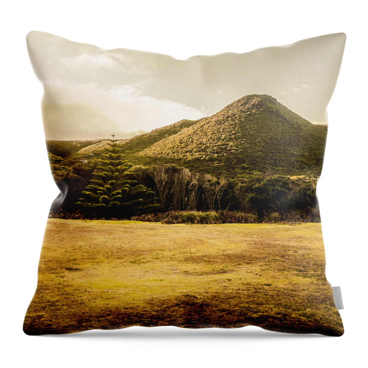 Trial Harbour Throw Pillow featuring the photograph Tasmania West Coast mountain Range by Jorgo Photography
