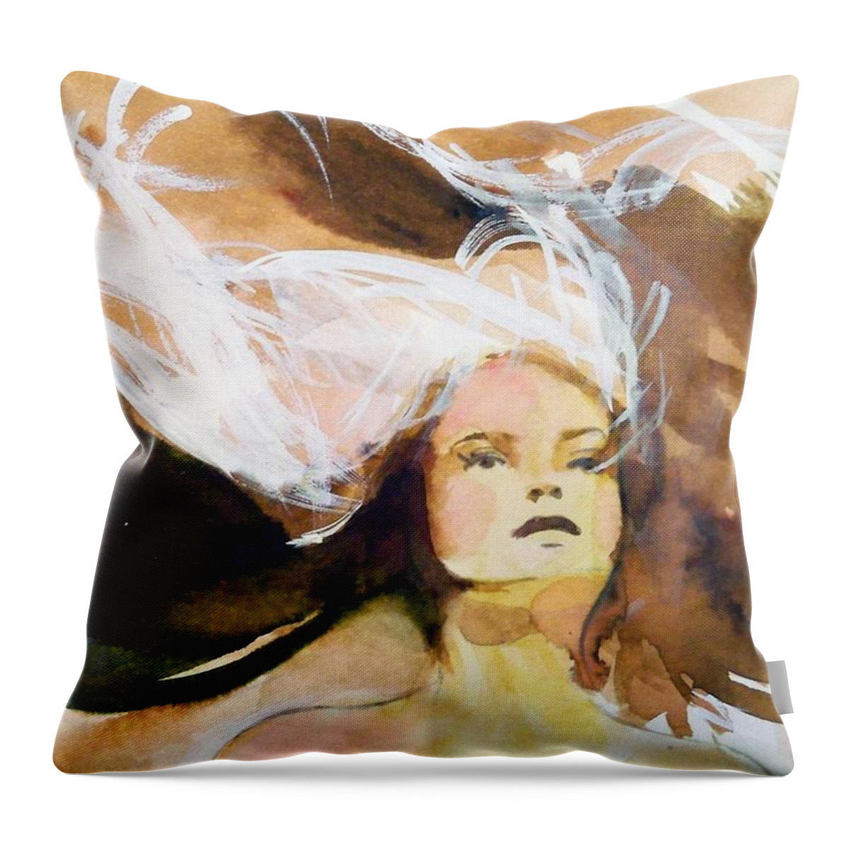 Nature Fantasy Entertainment People Figures Travel Holidays Throw Pillow featuring the painting Tatiana by Ed Heaton