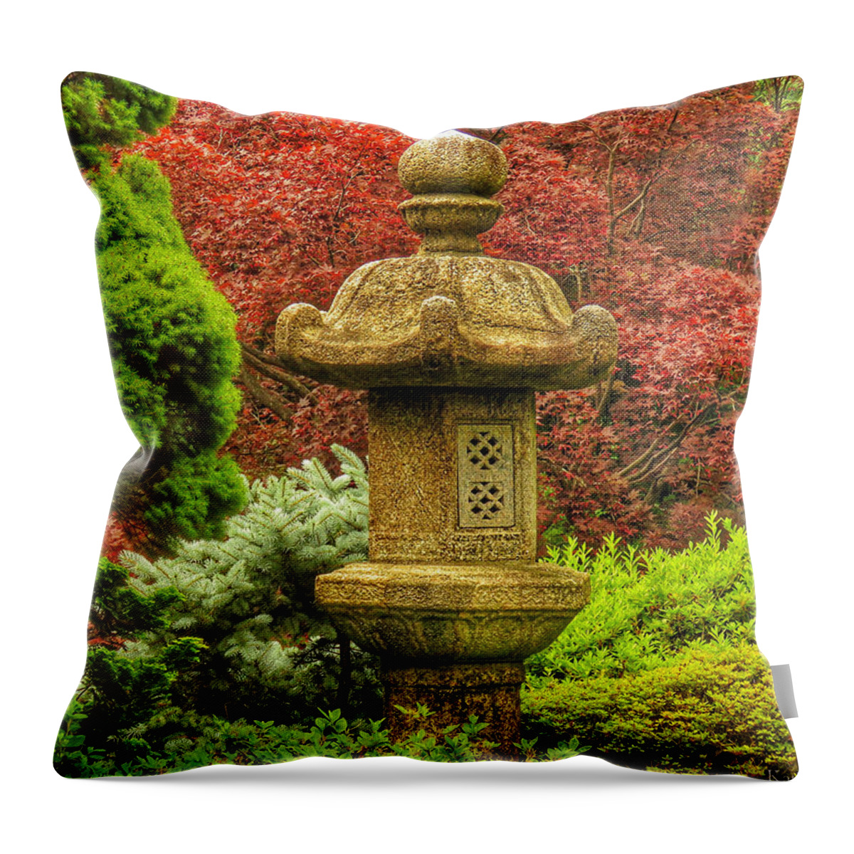 Bees Throw Pillow featuring the photograph Tea Garden by Kathi Isserman