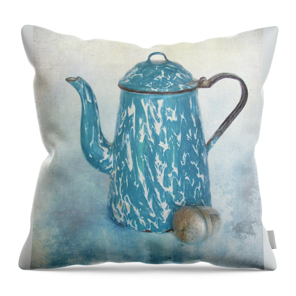 Blue Throw Pillow featuring the photograph Tea Time by David and Carol Kelly
