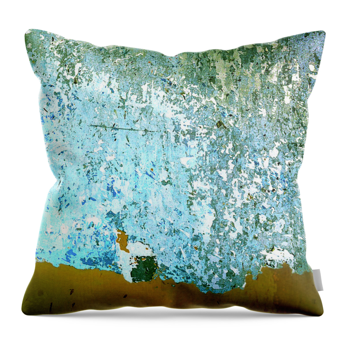 Abstract Throw Pillow featuring the digital art Teal Forgotten by Susan Vineyard
