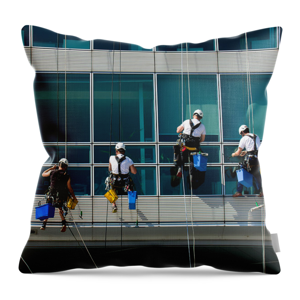 Teamwork Throw Pillow featuring the photograph Teamwork At Service by Andreas Berthold