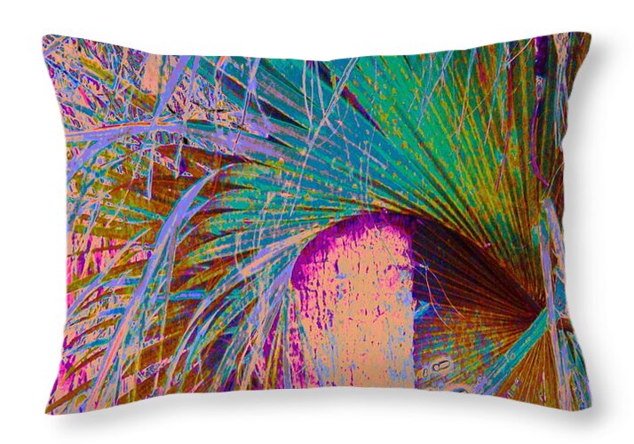 Charming Throw Pillow featuring the photograph Techni Frond by Priscilla Batzell Expressionist Art Studio Gallery