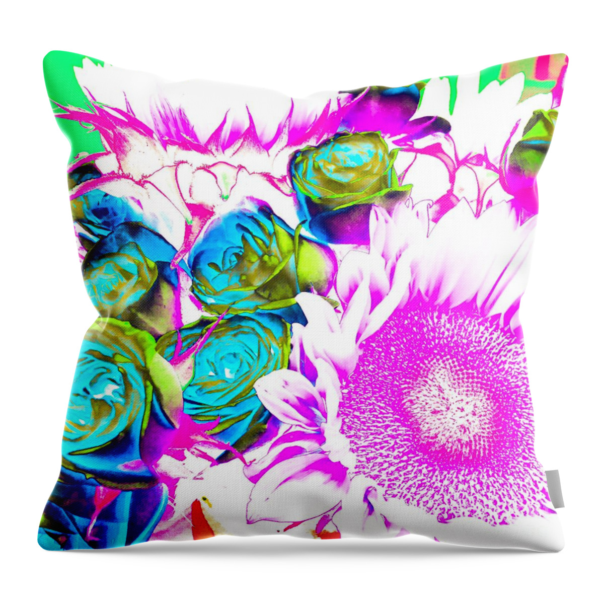 Roses Throw Pillow featuring the photograph Technicolor Bouquet by Onedayoneimage Photography