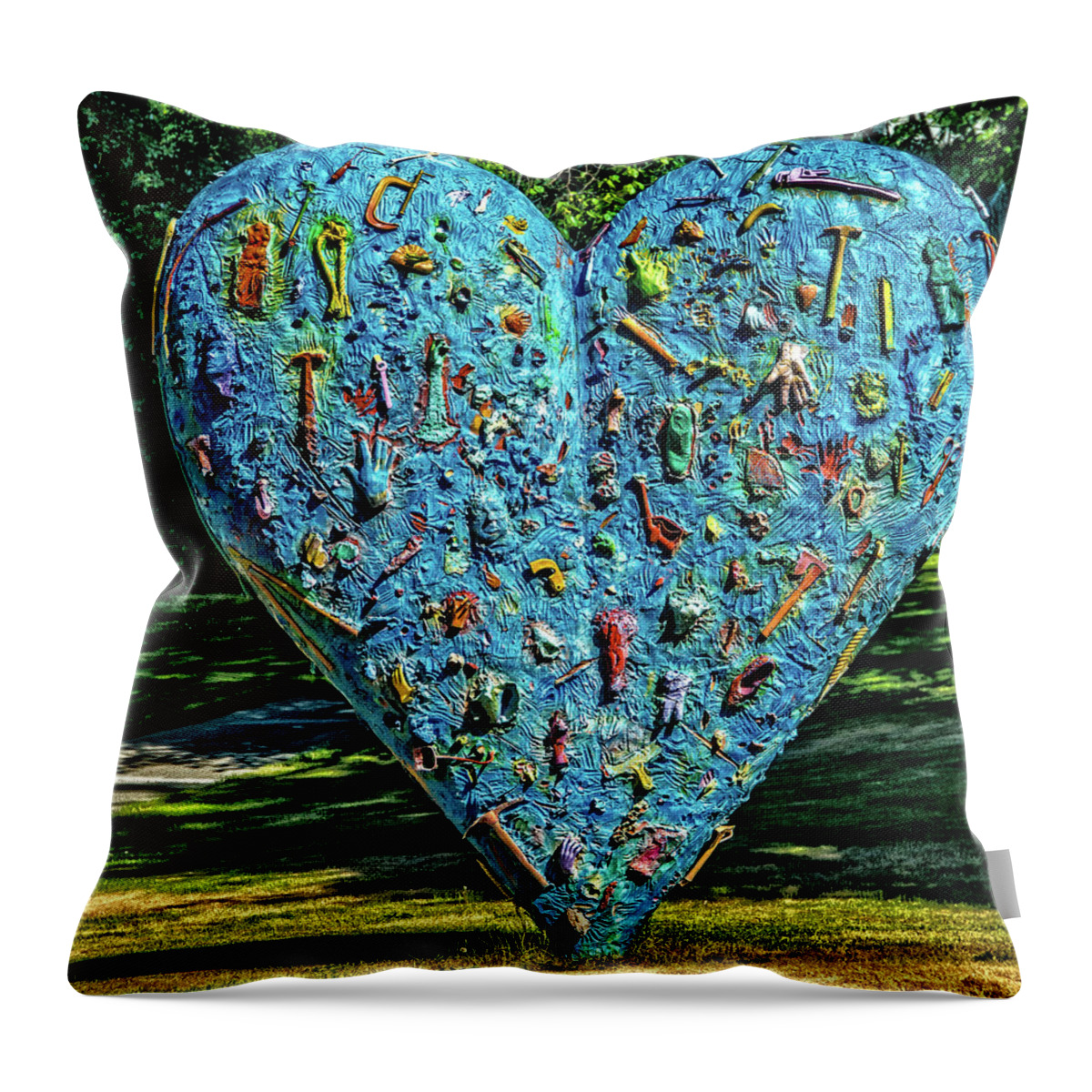 The Technicolor Heart Throw Pillow featuring the photograph Technicolor Heart by Ed Broberg