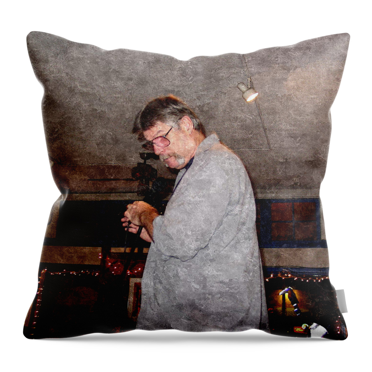Portrait Throw Pillow featuring the photograph Ted Finn by Lee Santa