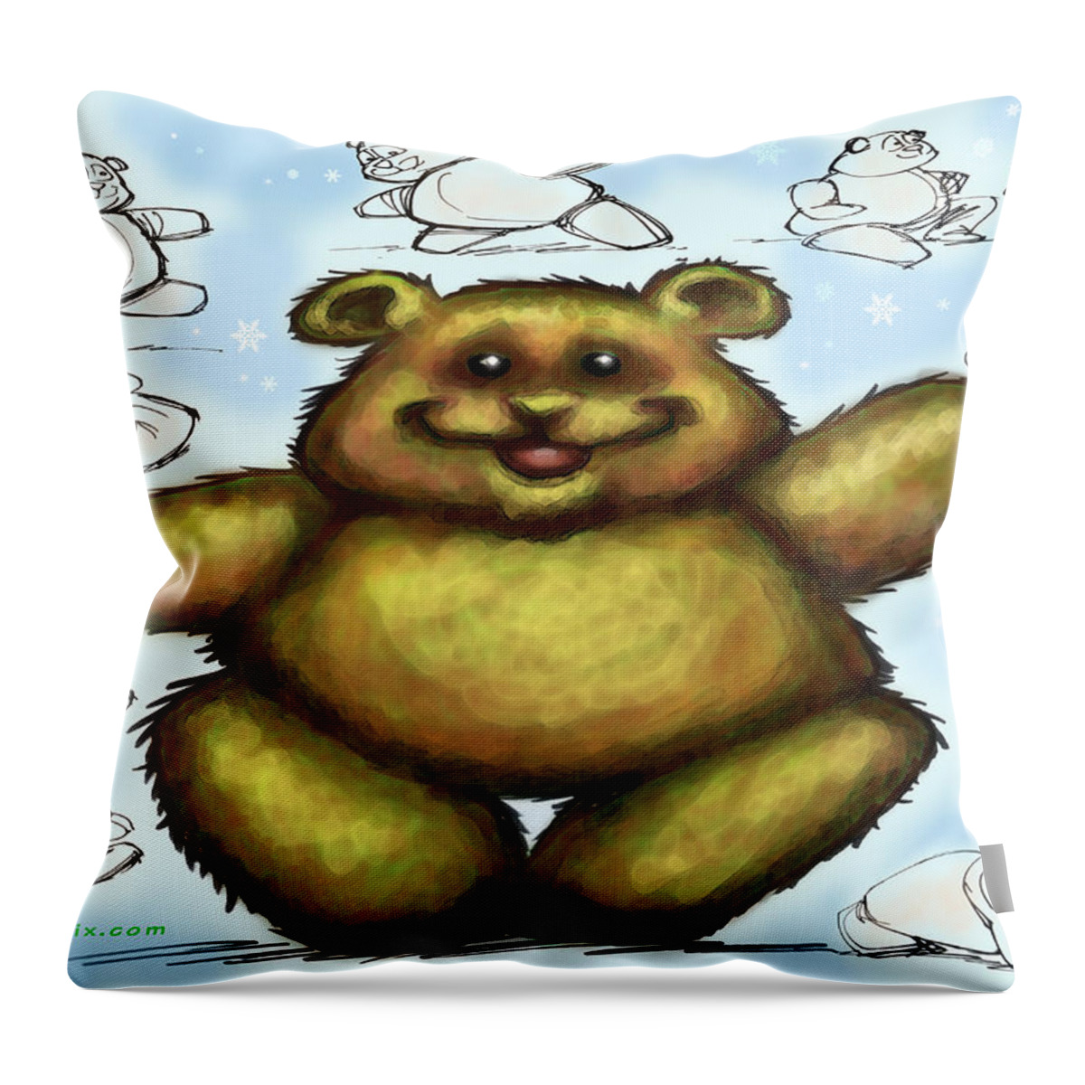 Bear Throw Pillow featuring the painting Teddy Bear by Kevin Middleton