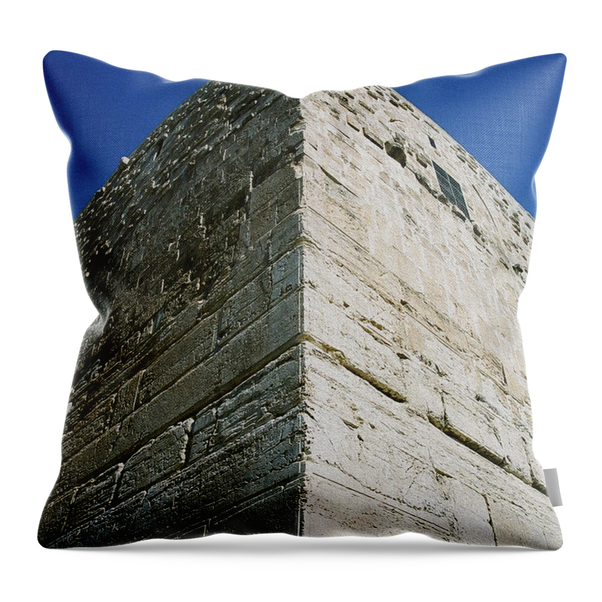 Ancient Throw Pillow featuring the photograph Temple Cornerstone by Constance Woods
