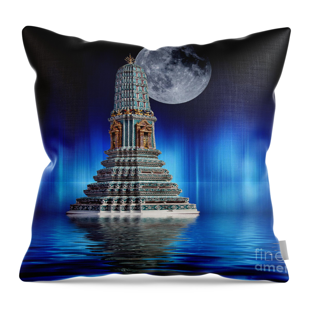 Temple Throw Pillow featuring the photograph Temple of the Moon by Shirley Mangini