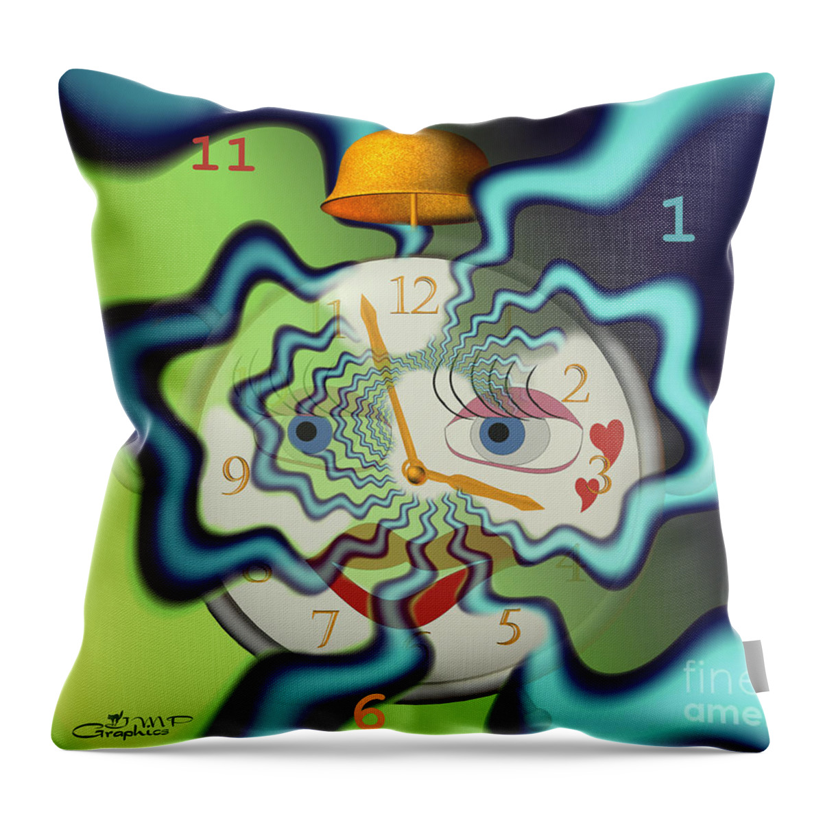 Fractal Throw Pillow featuring the digital art Tempus Fugit by Jutta Maria Pusl