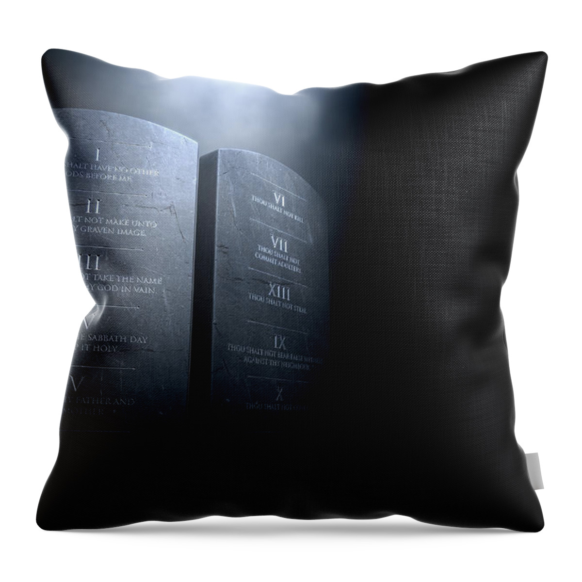 Stone Throw Pillow featuring the digital art Ten Commandments by Allan Swart