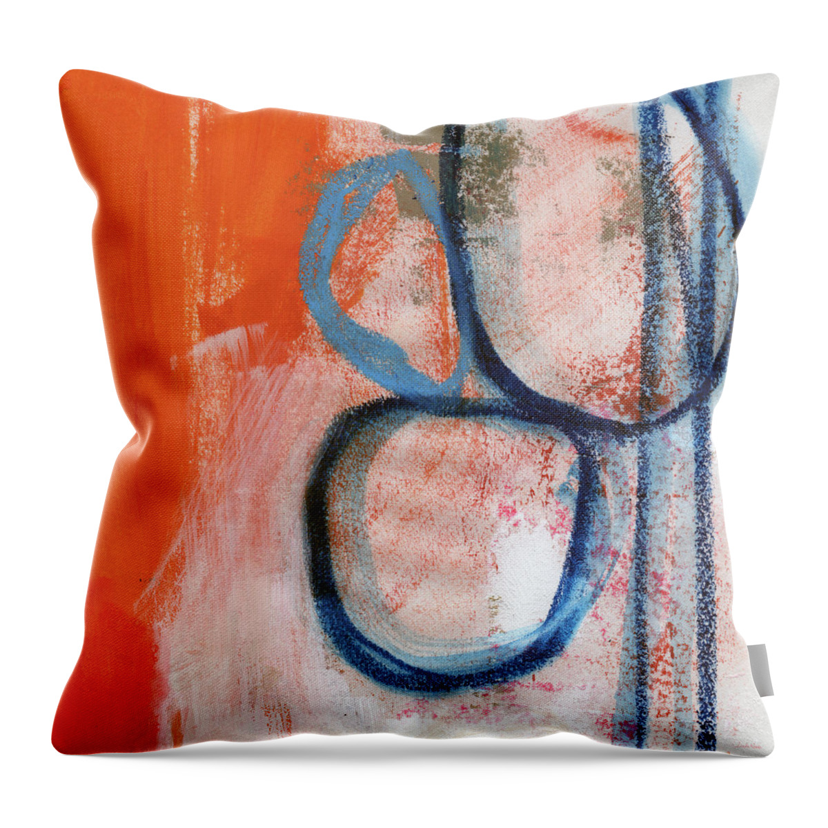 Contemporary Abstract Throw Pillow featuring the painting Tender Mercies by Linda Woods