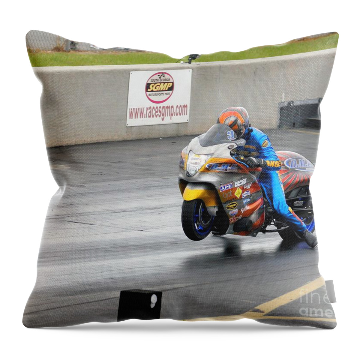 Motorcycle Throw Pillow featuring the photograph Terence Angela by Jack Norton