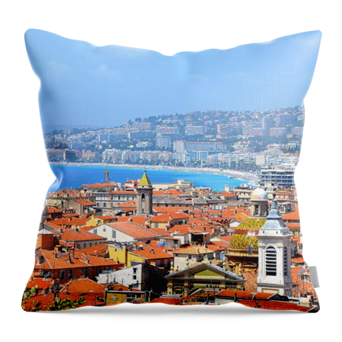 Nice Throw Pillow featuring the photograph Terra Cotta Roofs by Corinne Rhode