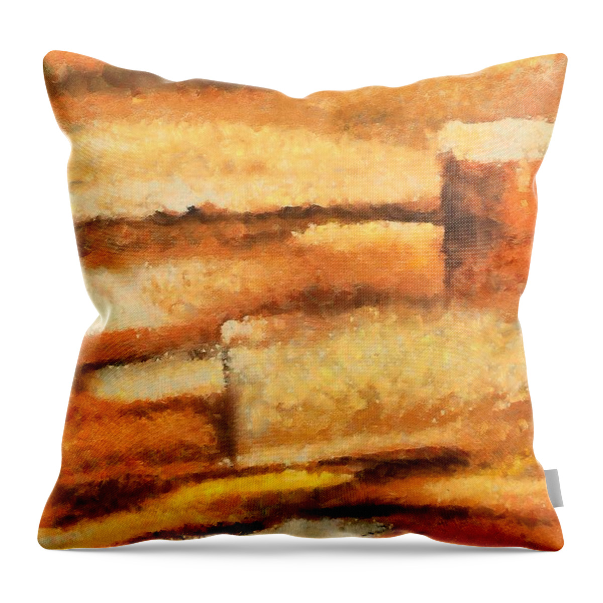 Mixed Media Throw Pillow featuring the mixed media Terra rossa by Dragica Micki Fortuna