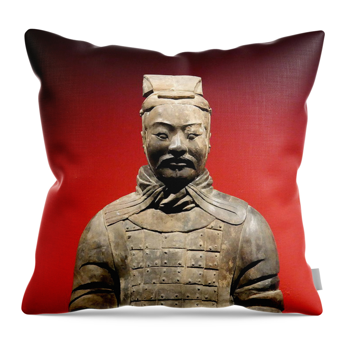 Richard Reeve Throw Pillow featuring the photograph Terracotta warrior army of Qin Shi Huang Di I by Richard Reeve