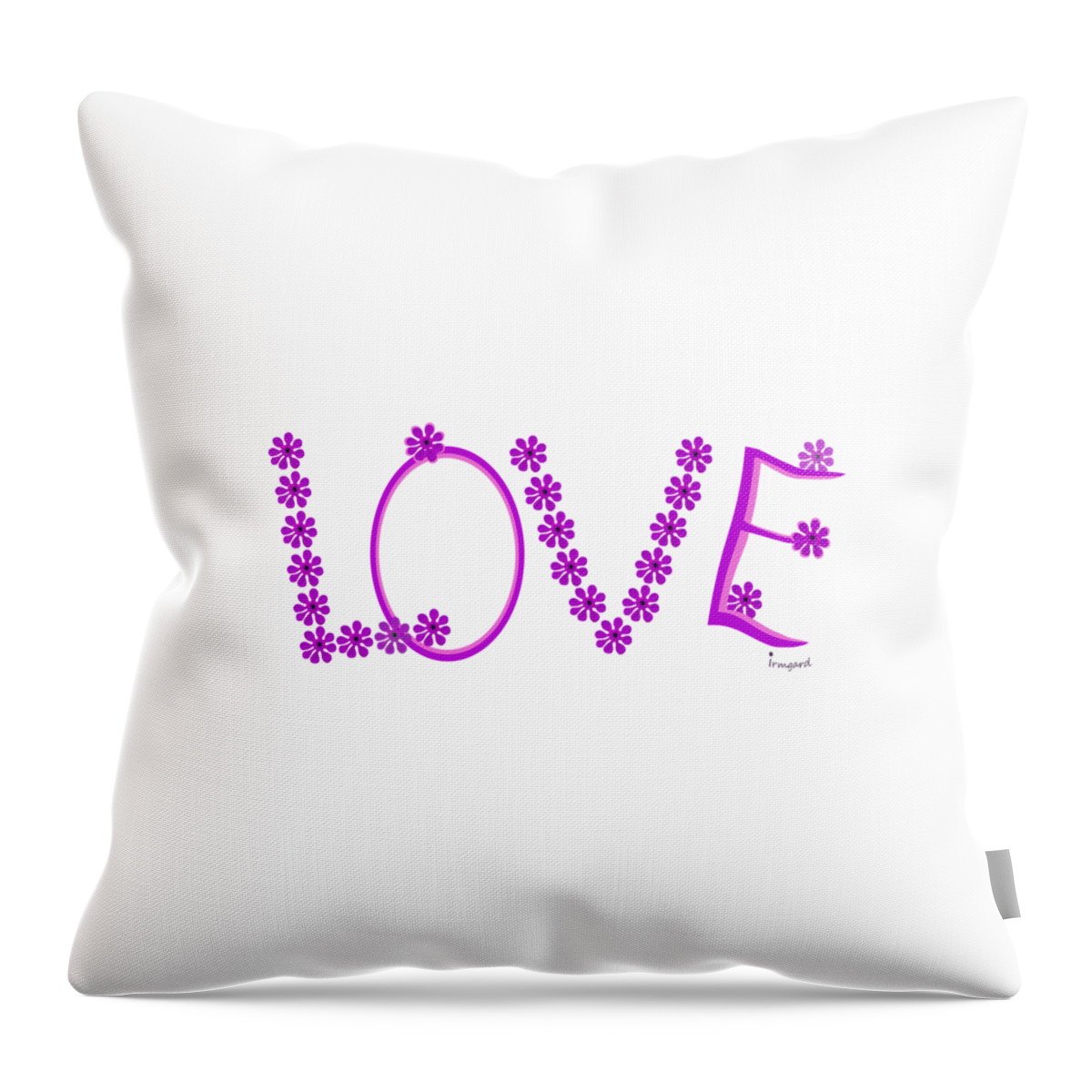 1281 Throw Pillow featuring the painting 1281 - Love  colour violet by Irmgard Schoendorf Welch