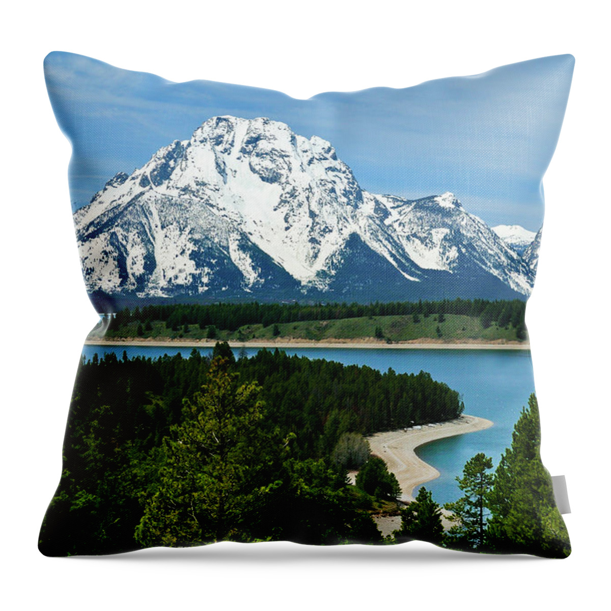 Grand Teton National Park Throw Pillow featuring the photograph Teton Spring by Greg Norrell
