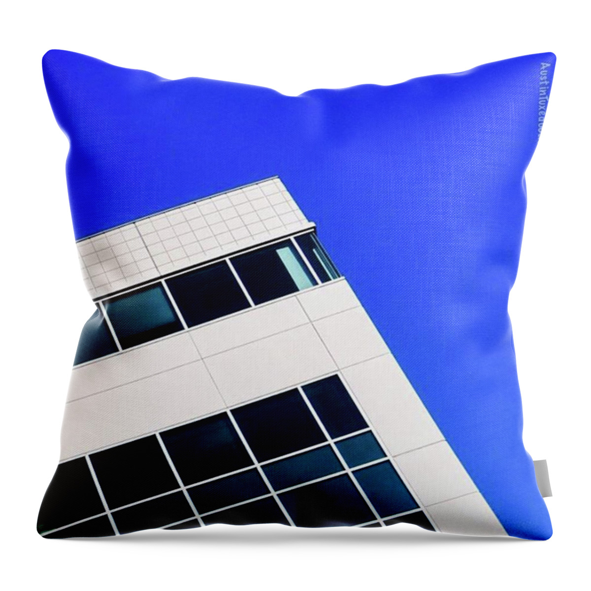 Blue Throw Pillow featuring the photograph #texas #blue #sky And Some Sunday by Austin Tuxedo Cat
