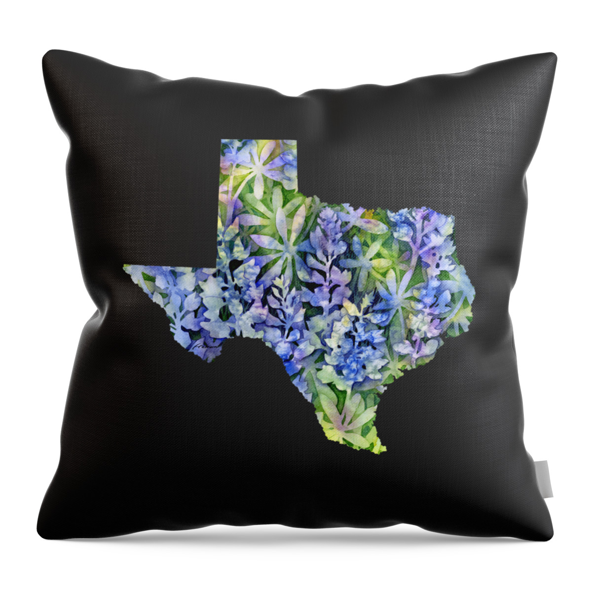 Texas Throw Pillow featuring the painting Texas Blue Texas Map on White by Hailey E Herrera
