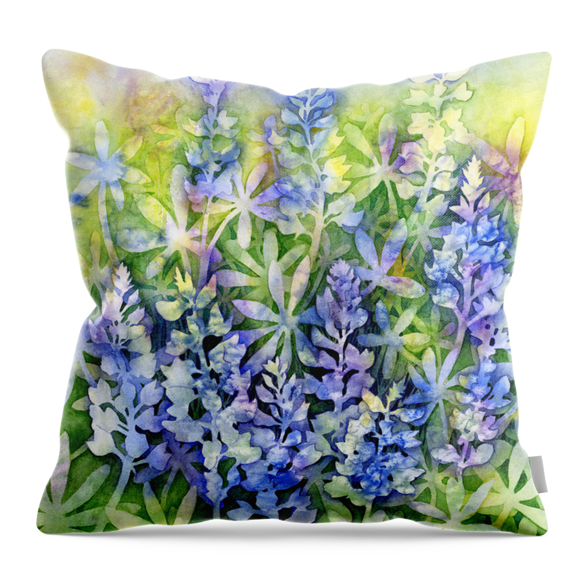 Texas Throw Pillow featuring the painting Texas Blues by Hailey E Herrera