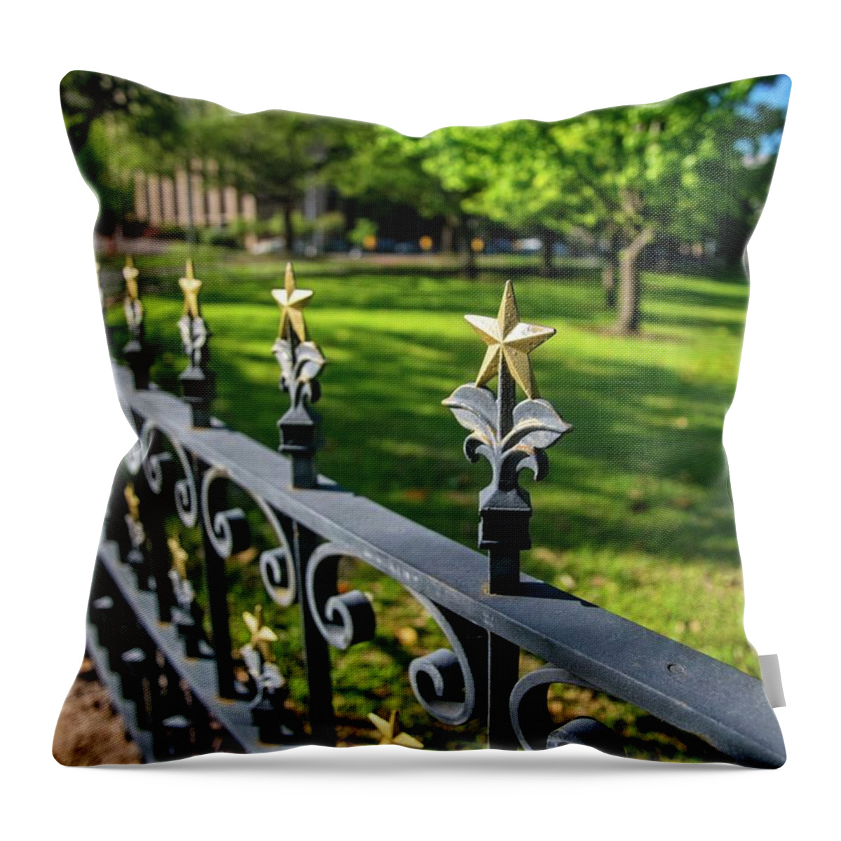 Lone Star State Throw Pillow featuring the photograph Texas Capital Stars by Lynn Bauer