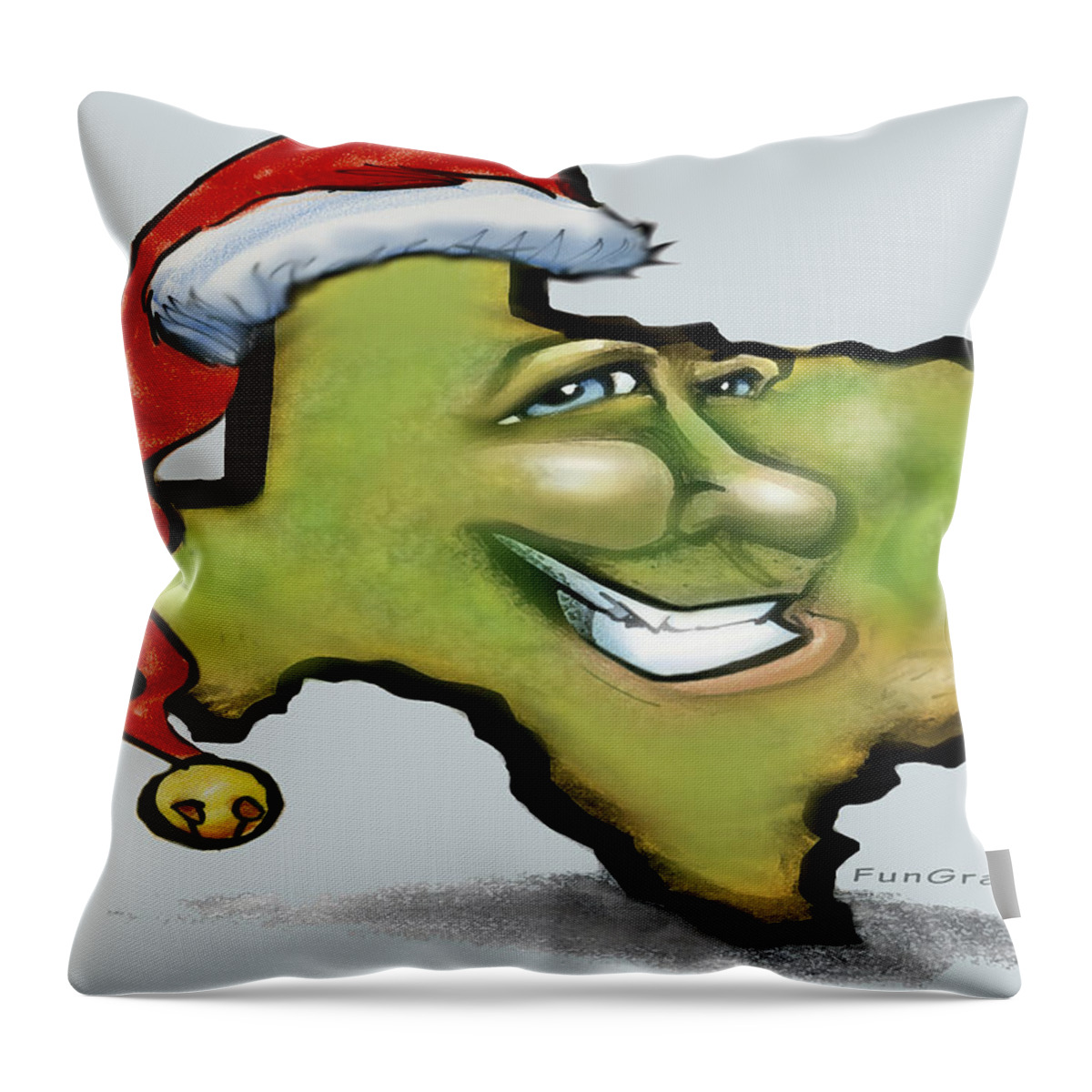 Texas Throw Pillow featuring the greeting card Texas Christmas Greetings by Kevin Middleton