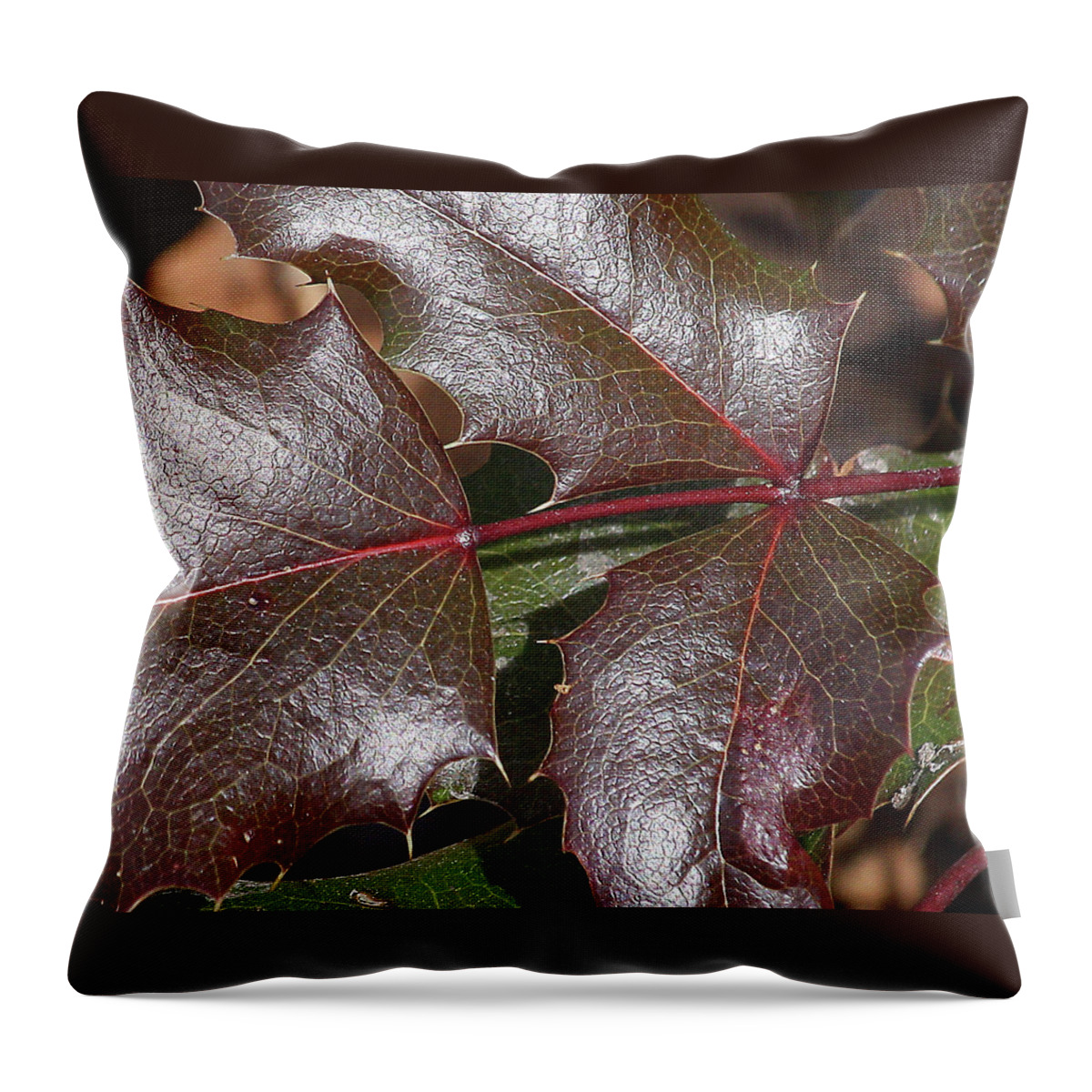 Texture Throw Pillow featuring the photograph Textured leaves by Doris Potter
