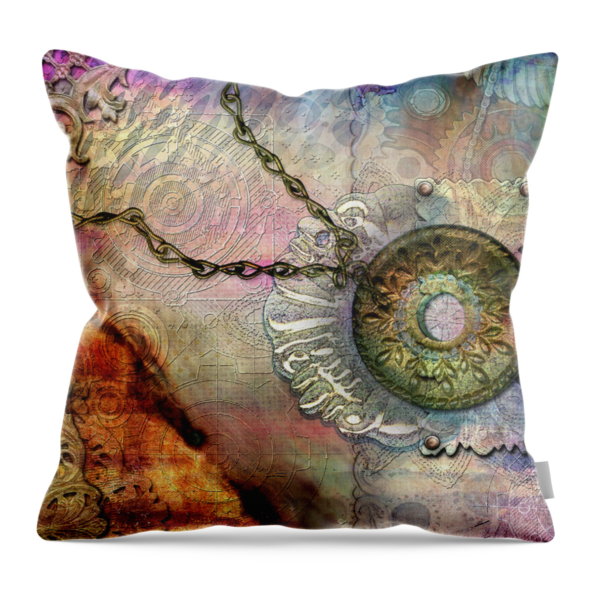 Textured Past Throw Pillow featuring the digital art Textured Past by Linda Carruth
