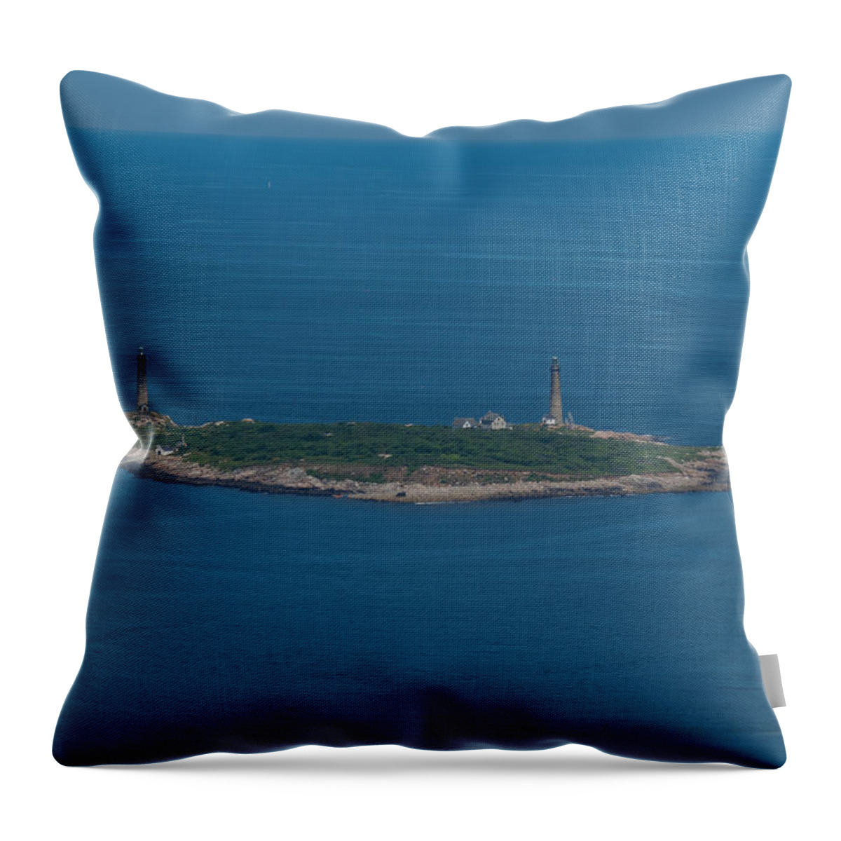 Thacher Island Throw Pillow featuring the photograph Thacher Island Lights by Joshua House