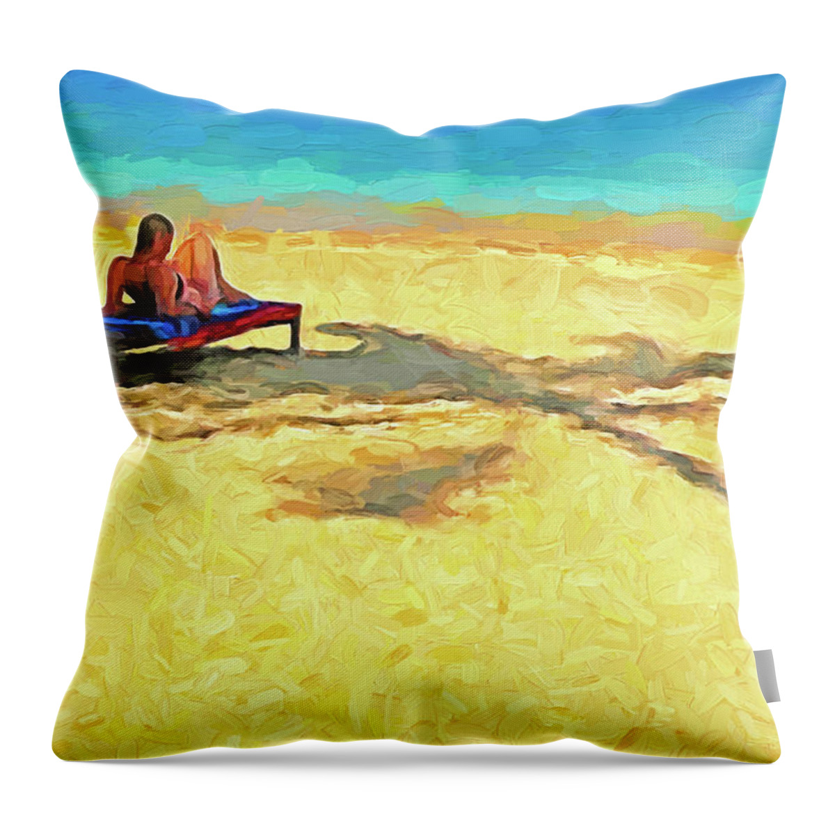 Gulf Of Thailand Throw Pillow featuring the photograph Thai Beach Sunbather by Dennis Cox