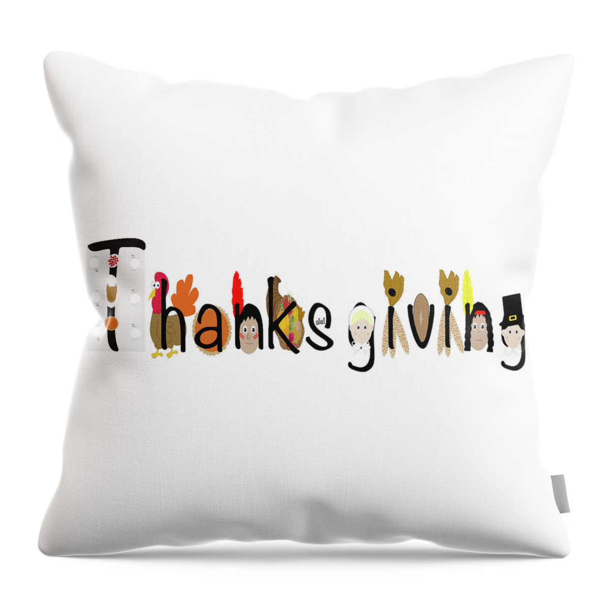 Illustration Throw Pillow featuring the photograph Thanksgiving illustration by Karen Foley