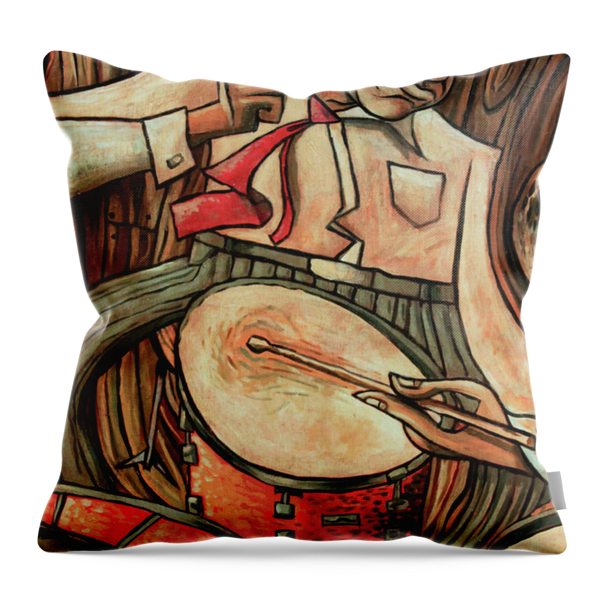 Buddy Rich Throw Pillow featuring the painting That's Rich by Sean Hagan