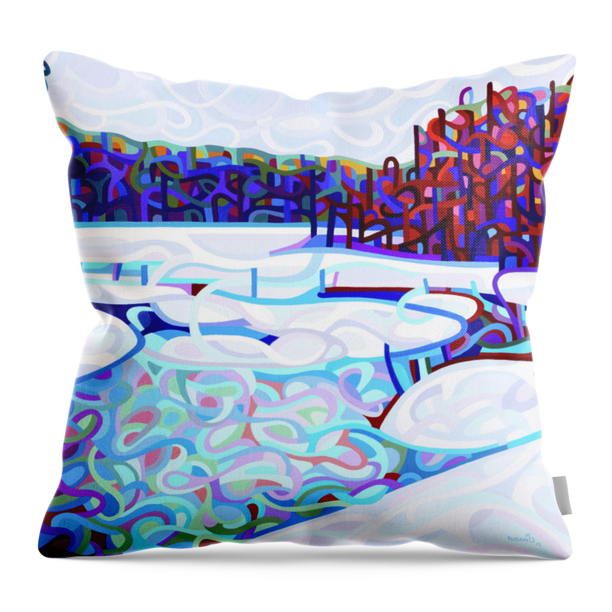 Fine Art Throw Pillow featuring the painting Thaw by Mandy Budan