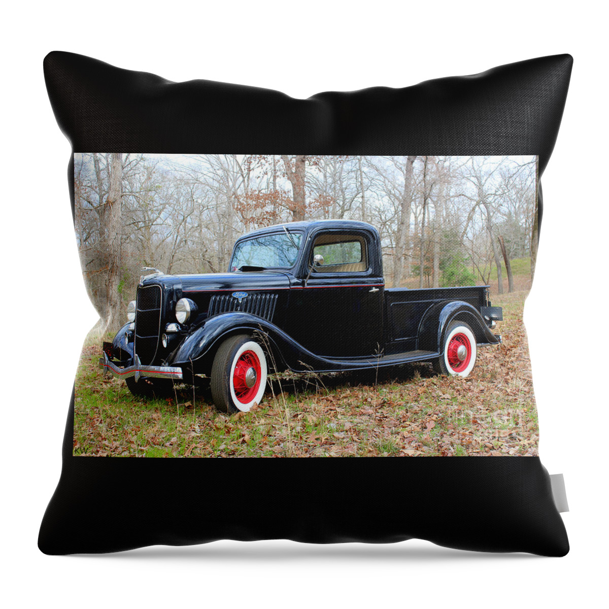 1935 Ford Pickup Throw Pillow featuring the photograph The 1935 Ford Pickup by Kathy White