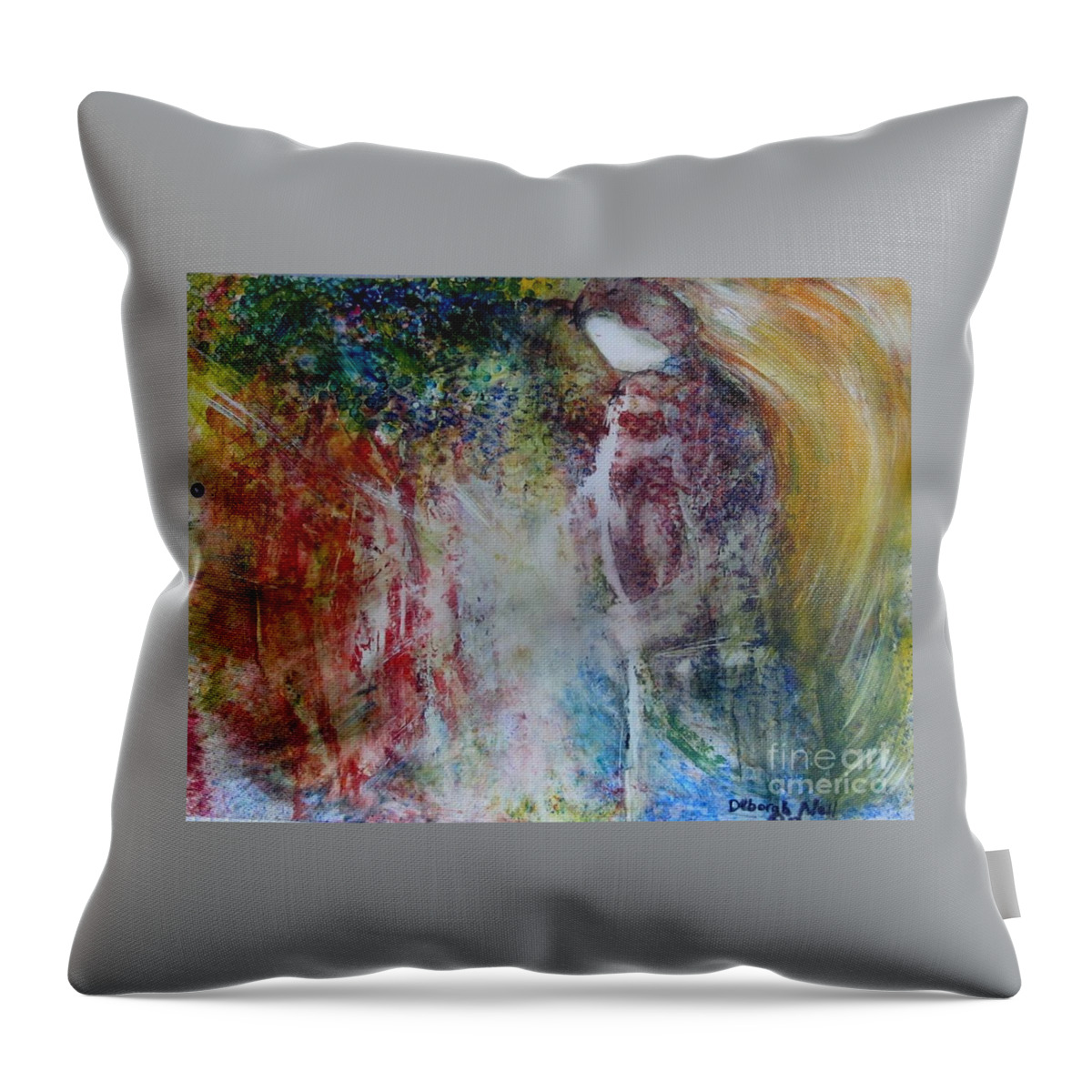 Prophetic Art Throw Pillow featuring the painting The Adventure Begins by Deborah Nell