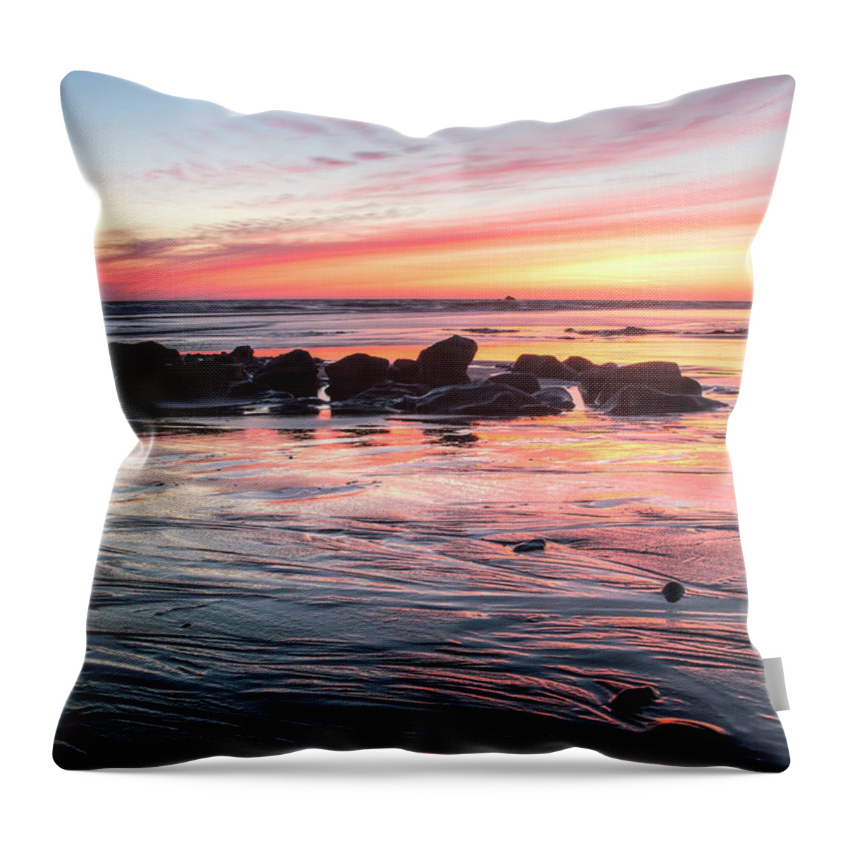 Sunset Throw Pillow featuring the photograph The Afterglow by Kristina Rinell