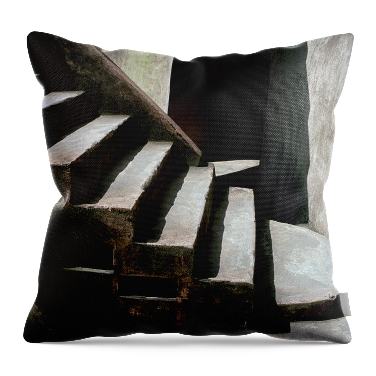 Chiaroscuro Throw Pillow featuring the photograph The Ancient Stair Of Mystery by Shaun Higson