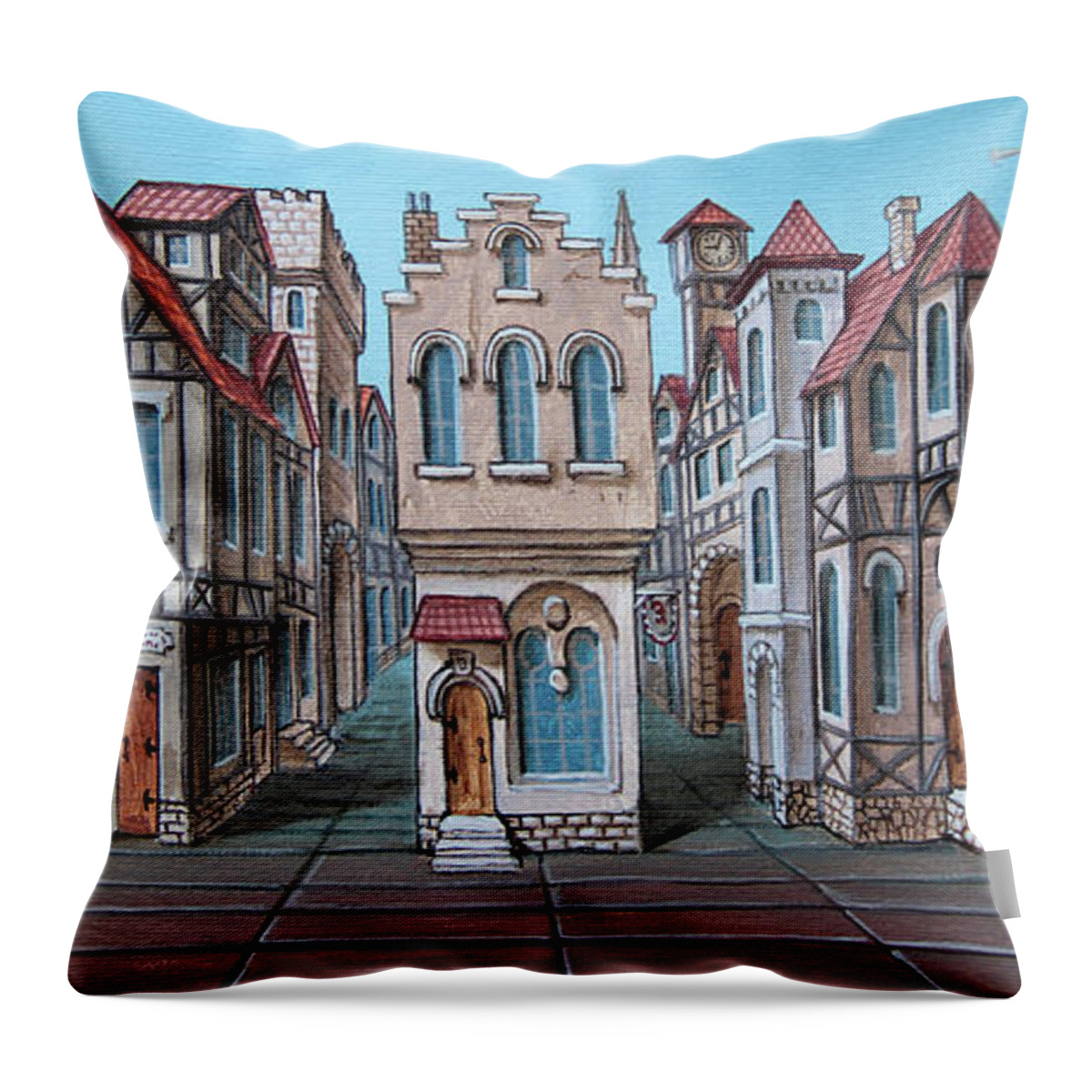 Angel Throw Pillow featuring the painting The angel flew by by Victor Molev