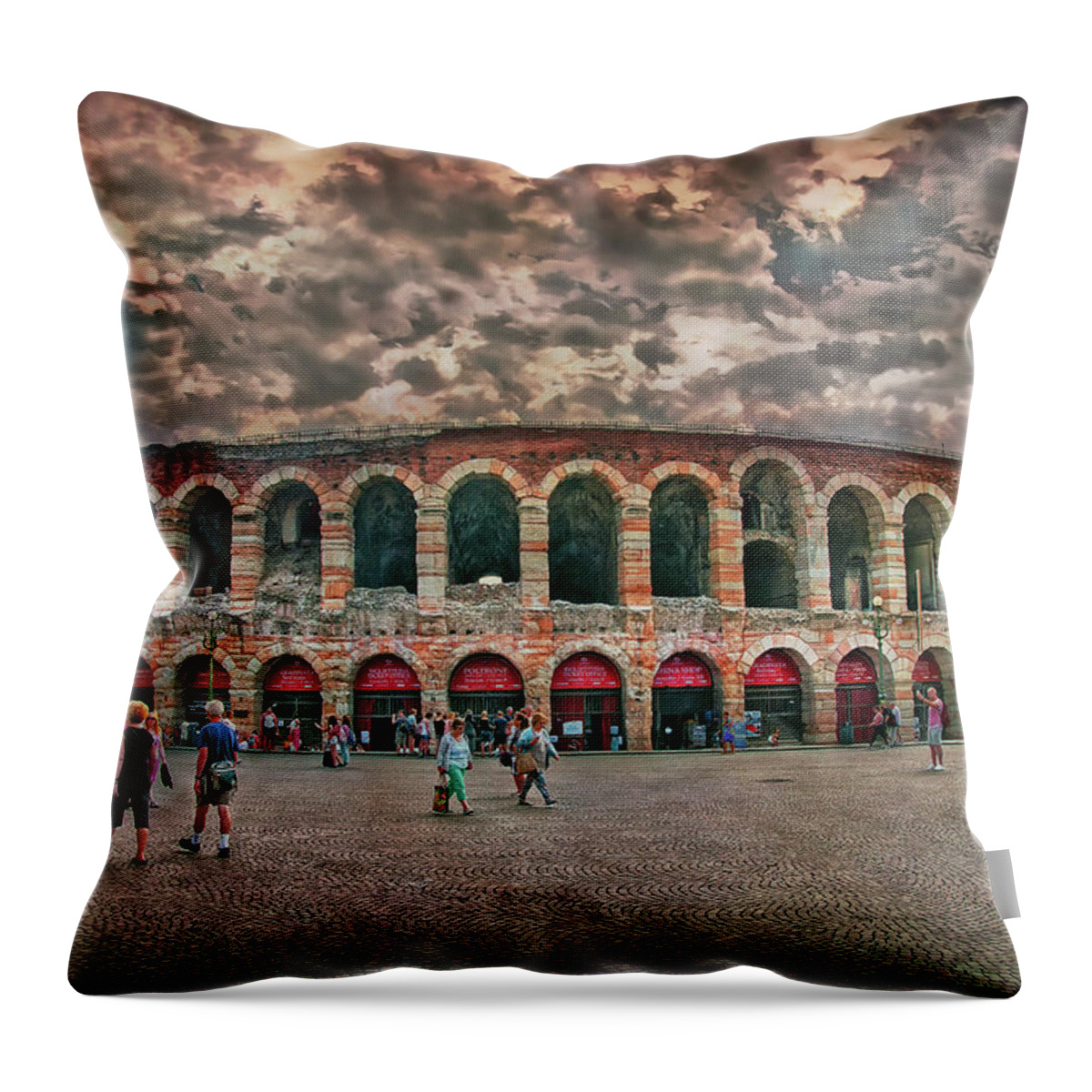 Verona Throw Pillow featuring the photograph The Arena by Hanny Heim
