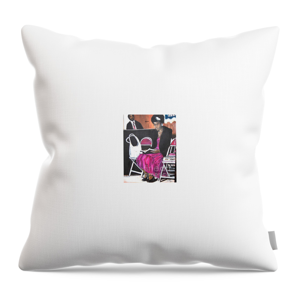 Church People Faithful Throw Pillow featuring the painting The art of Worship by Tyrone Hart