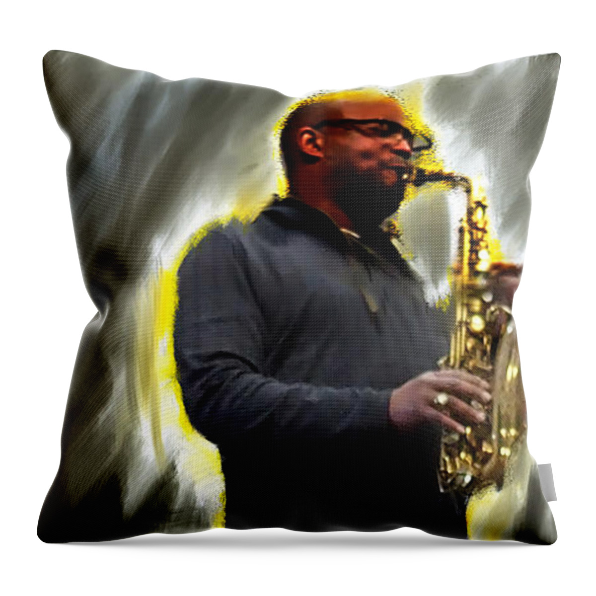 Jazz Throw Pillow featuring the photograph The Artist's Other by Leon deVose