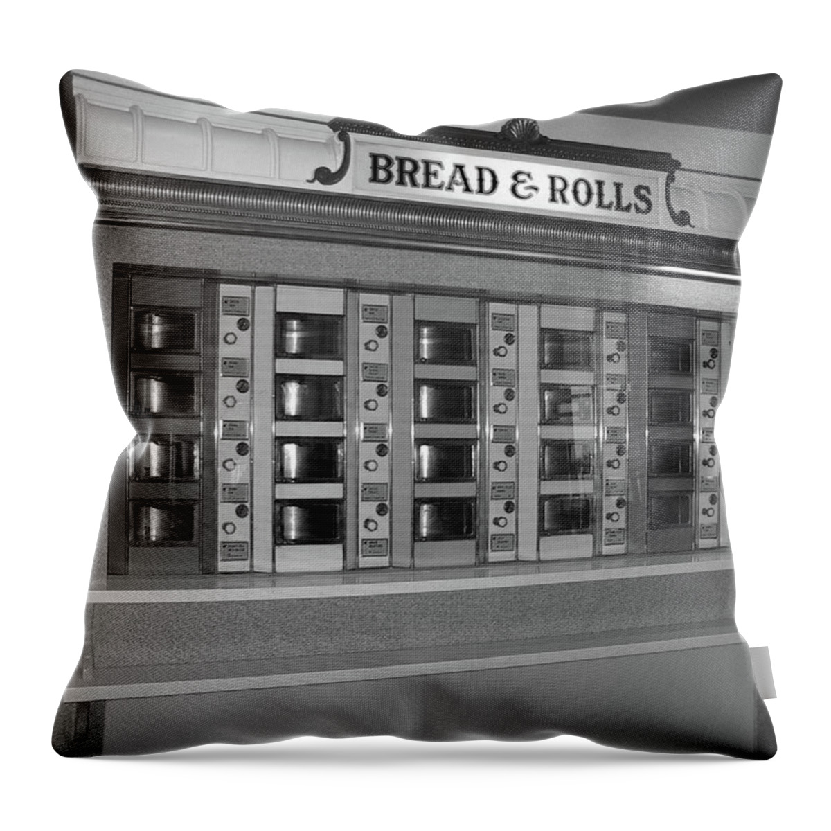 History Throw Pillow featuring the photograph The Automat by John Schneider