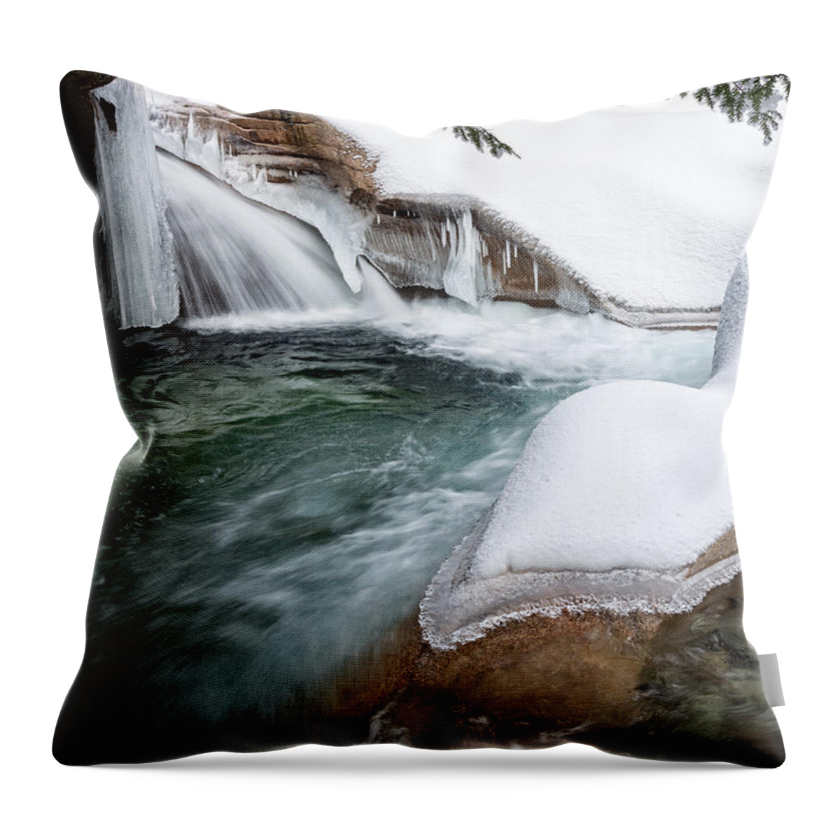 The Basin Throw Pillow featuring the photograph The Basin Side View NH by Michael Hubley