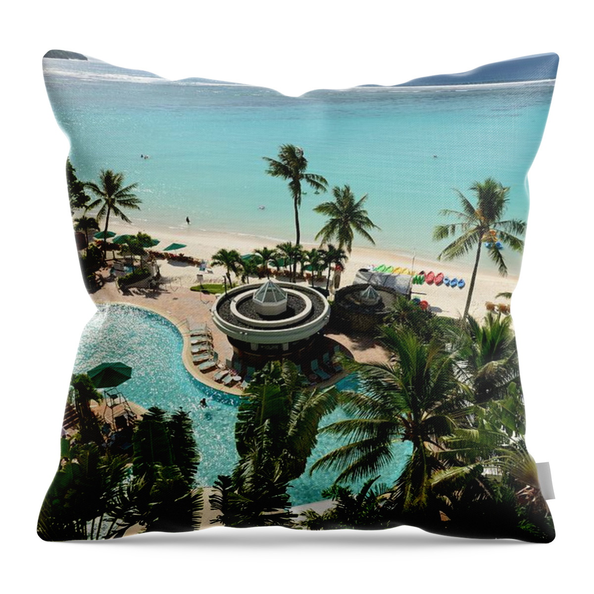 Taming Throw Pillow featuring the photograph The Beach View From Above by Michael Scott