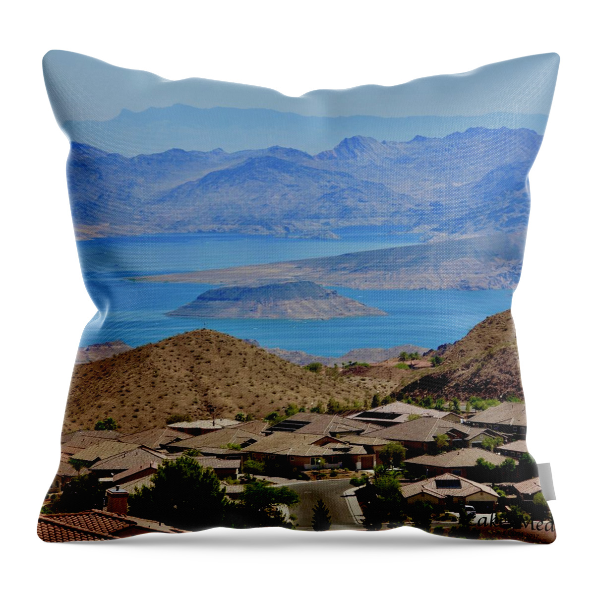All Products Throw Pillow featuring the photograph The Beautiful Lake Mead by Lorna Maza