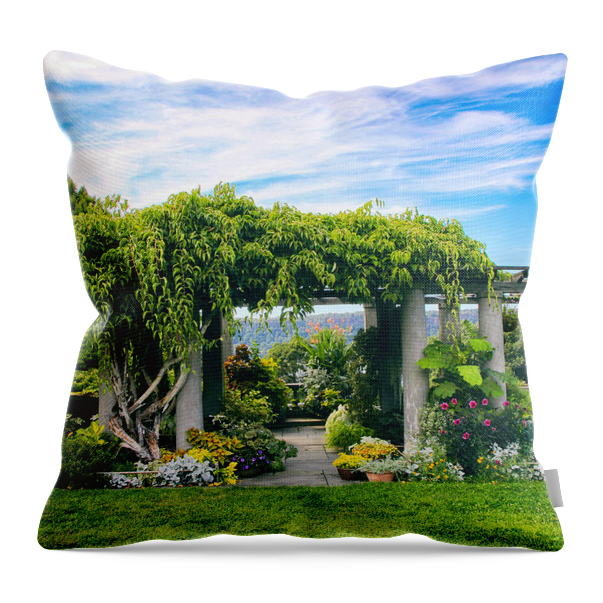 Wave Hill Throw Pillow featuring the photograph The Beauty of Wave Hill by Jessica Jenney