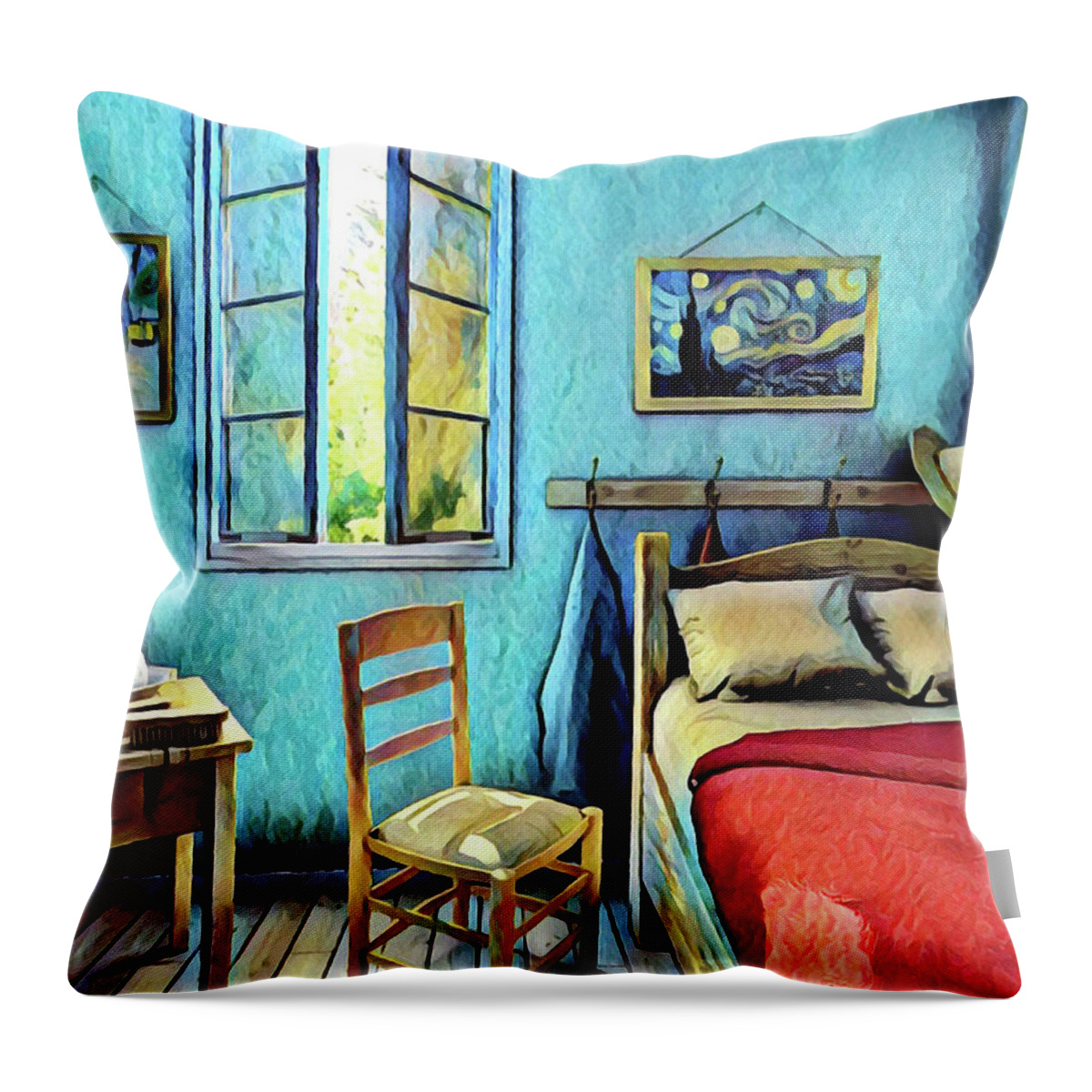 Impressionism Throw Pillow featuring the painting The Bedroom by Gary Grayson