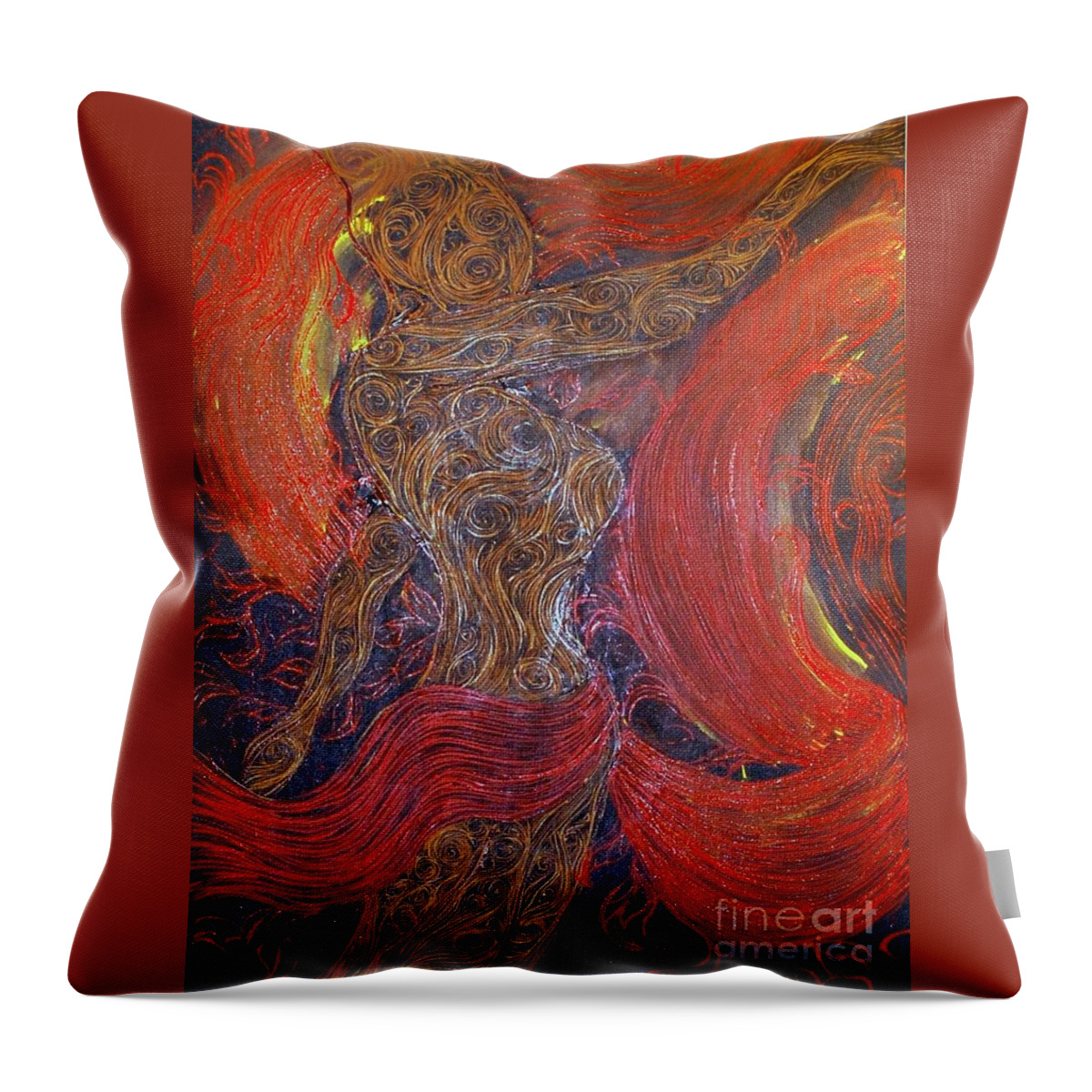 Tree Throw Pillow featuring the painting The Belly Dancer by Stefan Duncan