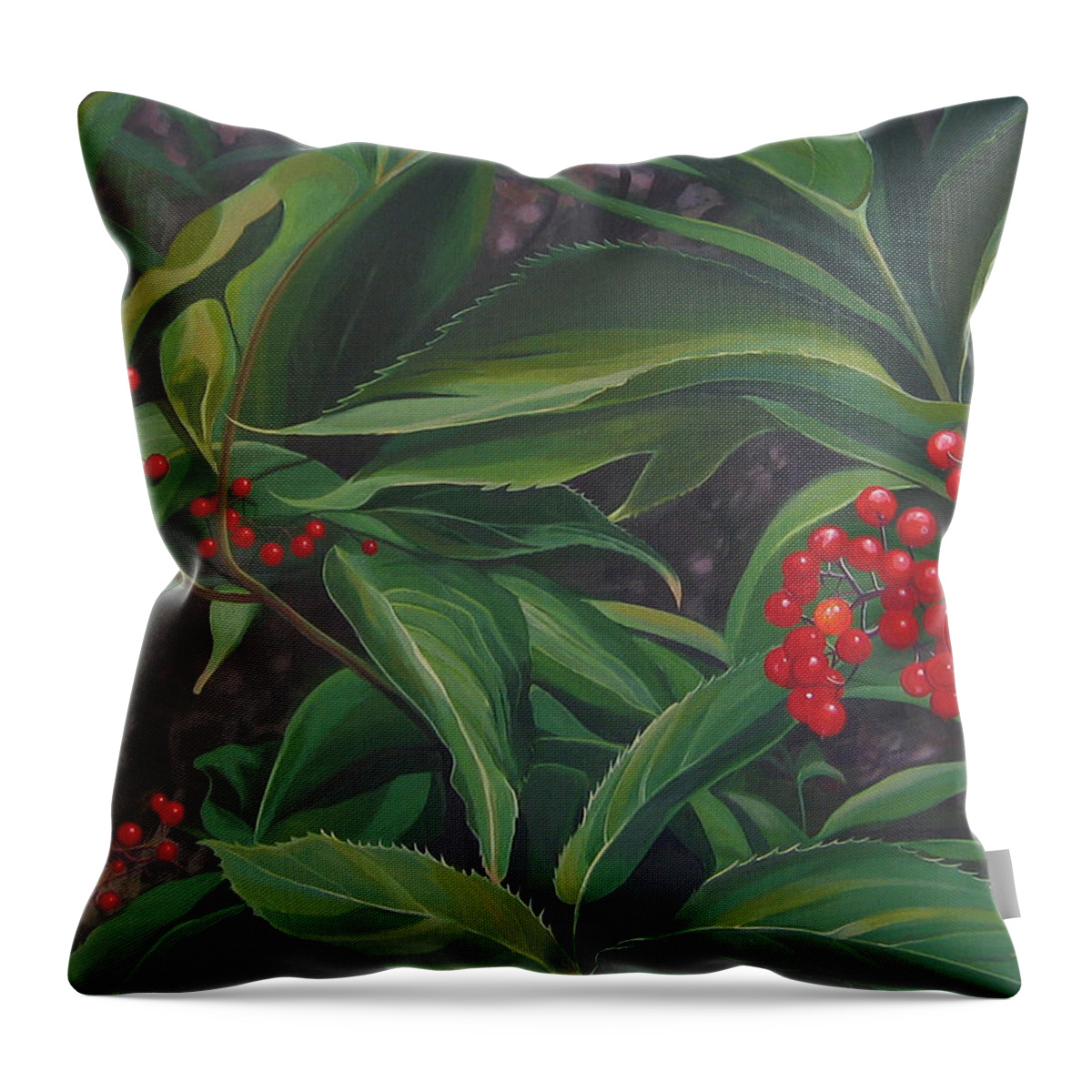 Berries Throw Pillow featuring the painting The Berries on Guanella Pass by Hunter Jay